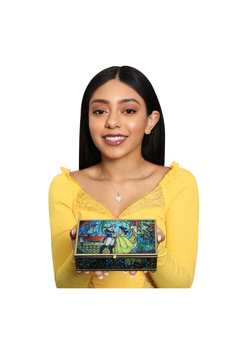 Beauty and the Beast Stained Glass Jewelry Box, Alternate, color, Multicolor