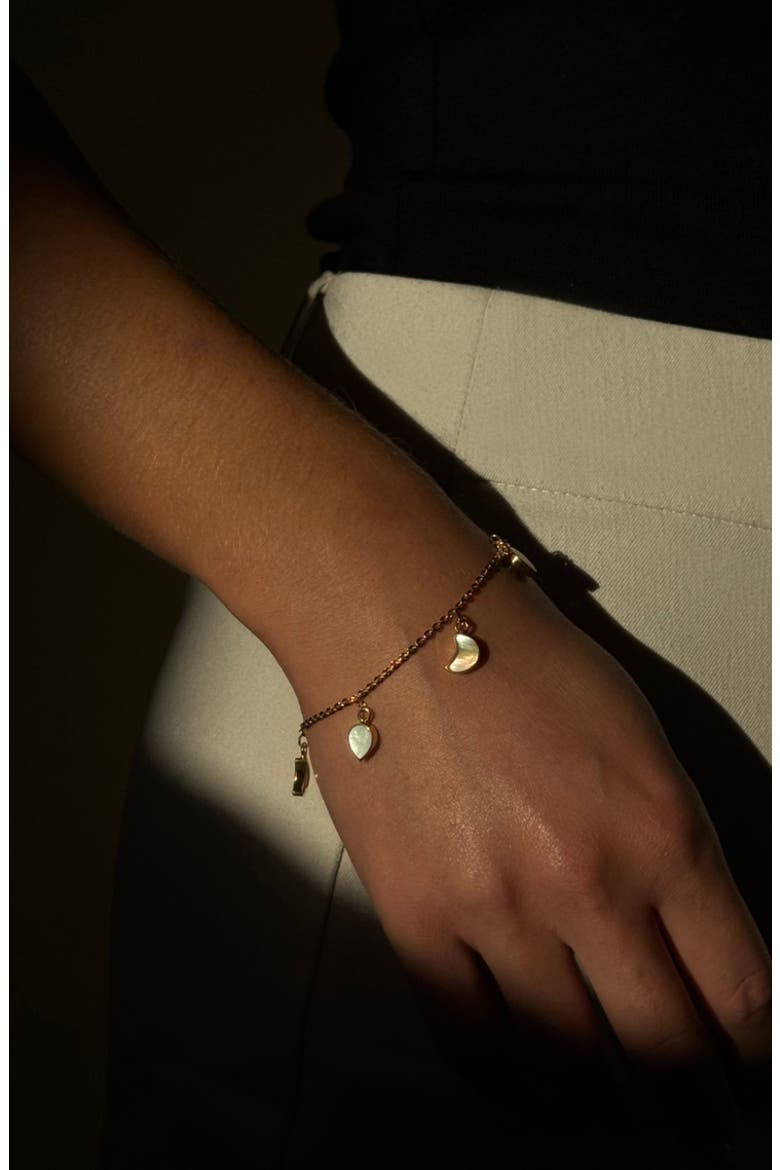 Petite Moon Bracelet, Alternate, color, Gold