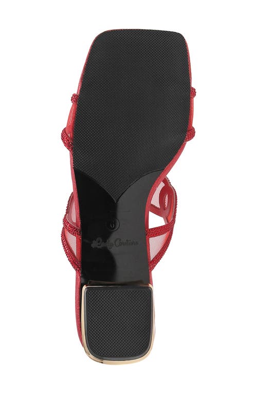 Lady Couture Fab Rhinestone Slide Flat In Red