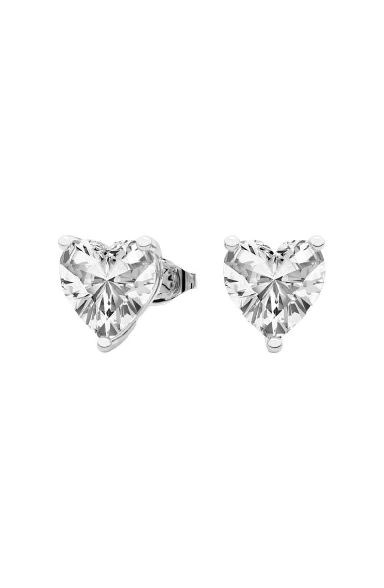Bliss Diamond 1Ct Heart Shape Diamond Studs Lab Grown 14k Gold, Alternate, color, 14K White Gold