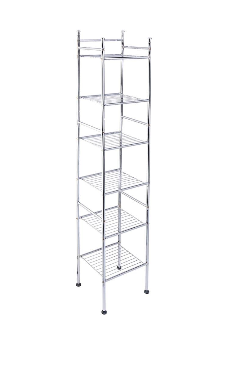 HONEY-CAN-DO Chrome 6-Tier Metal Tower, Main, color, 