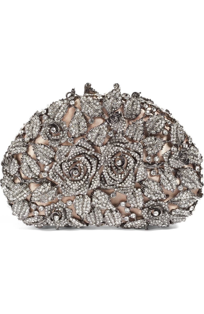 ZZDNU Natasha Couture Natasha Couture Crystal Rose Minaudière, Main, color,