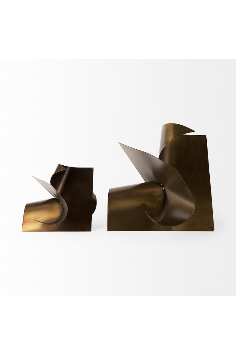 Francesca Metal Sculptural Decorative Object, Alternate, color, Metallic Gold