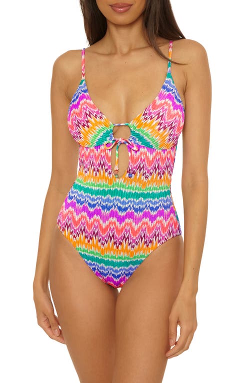 Becca Rio Metallic One-piece Swimsuit In Multi