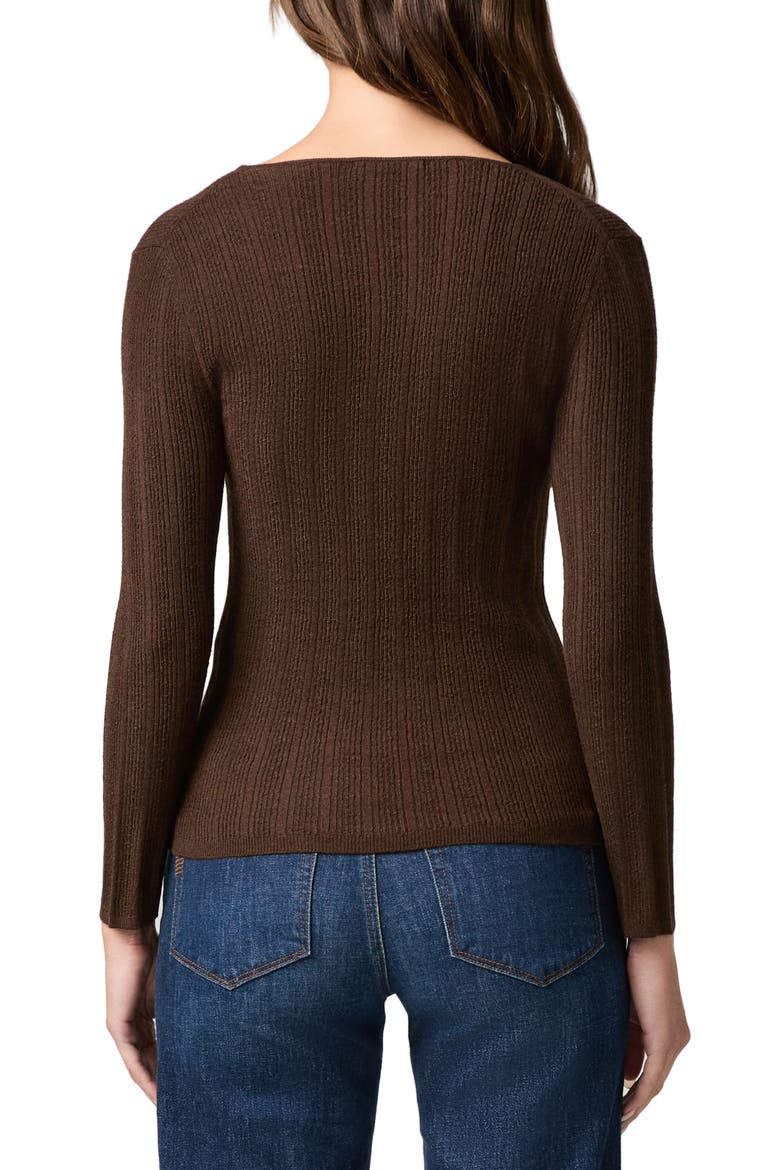 Ginnette Button Rib Sweater, Alternate, color, HICKORY