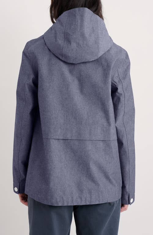 Shop Seasalt Cornwall Blue Depth Waterproof Organic Cotton Jacket In Light Wash Slub Chambray