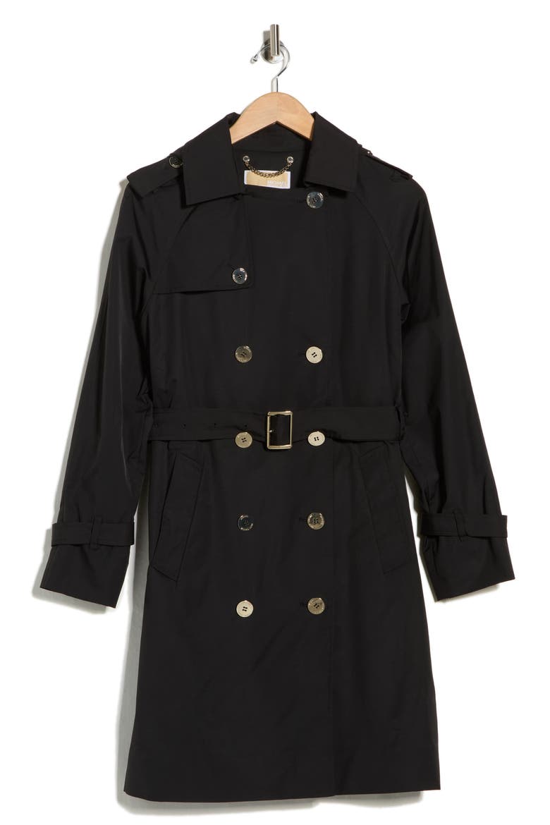 Belted Trench Coat, Alternate, color, BLACK