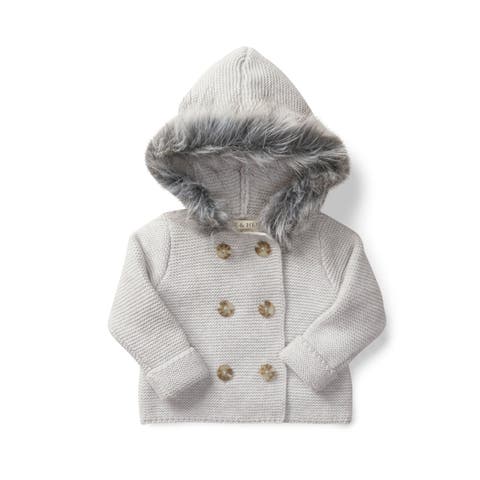 Baby Faux Fur Hooded Sweater, Infant