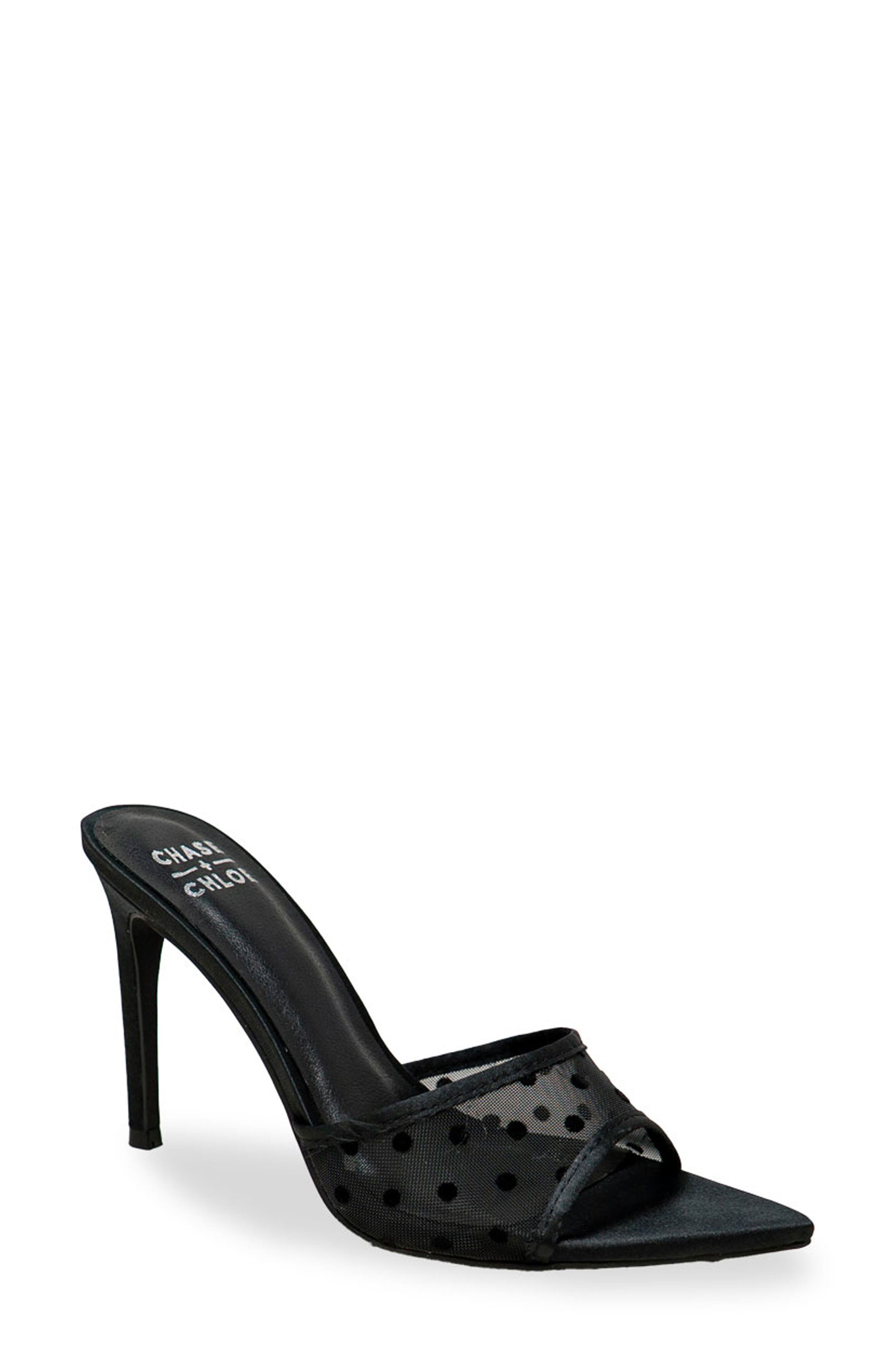 Polka Dot Mesh Slide Sandal