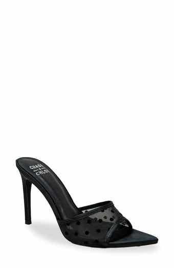 Polka Dot Mesh Slide Sandal