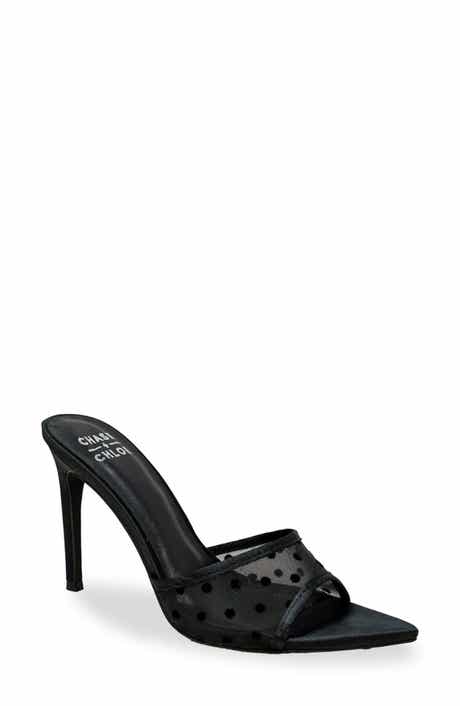 Polka Dot Mesh Slide Sandal