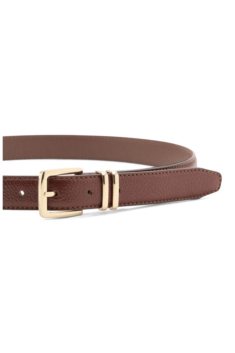 Square Buckle Faux Leather Belt, Alternate, color, BROWN