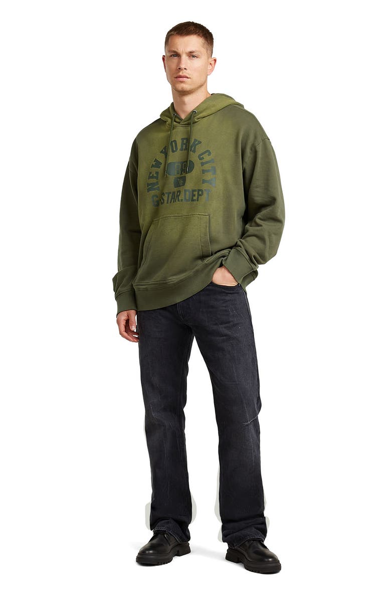 G-STAR Logo Graphic Hoodie, Alternate, color, Combat