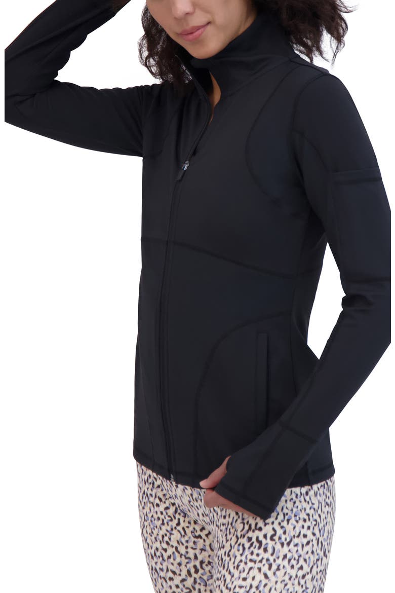 Ribbed Performance Running Jacket, Alternate, color, BLACK