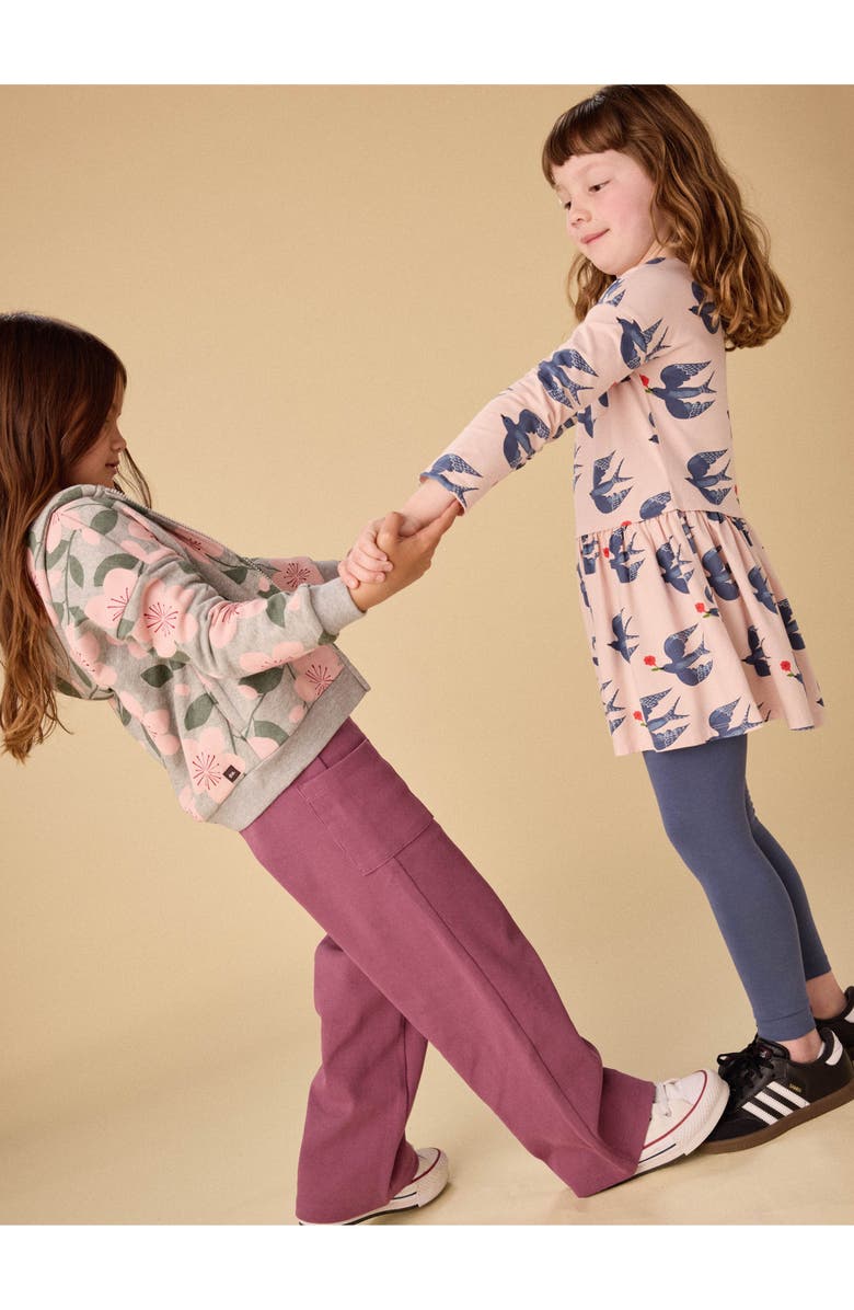 Tea Collection Printed Pocket Play Dress, Alternate, color, Magpies & Flowers