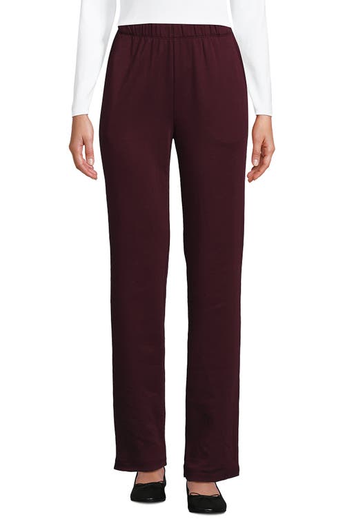 Lands' End Sport Knit High Rise Pants In Burgundy