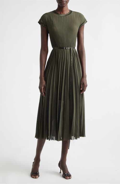Jason Wu Collection Pleated Chiffon Midi Dress in Hunter Green at Nordstrom, Size 6