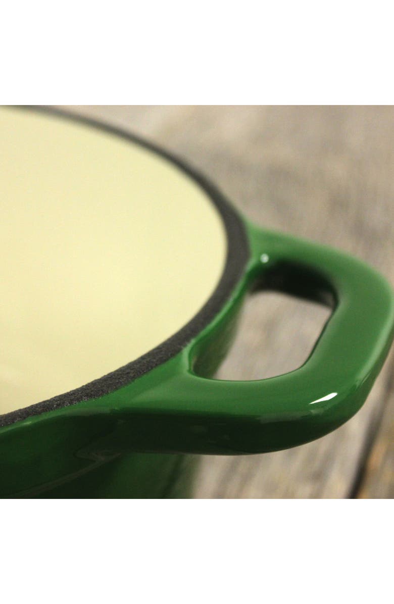 BergHOFF INTERNATIONAL 5 Qt. Green Cast Iron Covered Casserole Dish, Alternate, color, Green