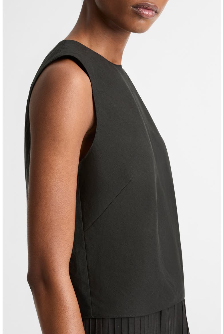 Sleeveless Crop Cotton & Modal Top, Alternate, color, BLACK