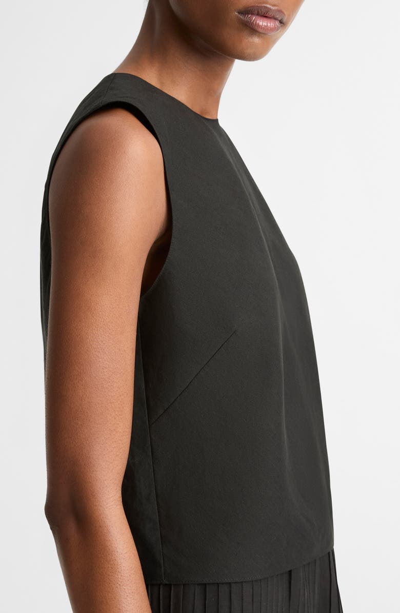 Vince Sleeveless Crop Cotton & Modal Top, Alternate, color, Black