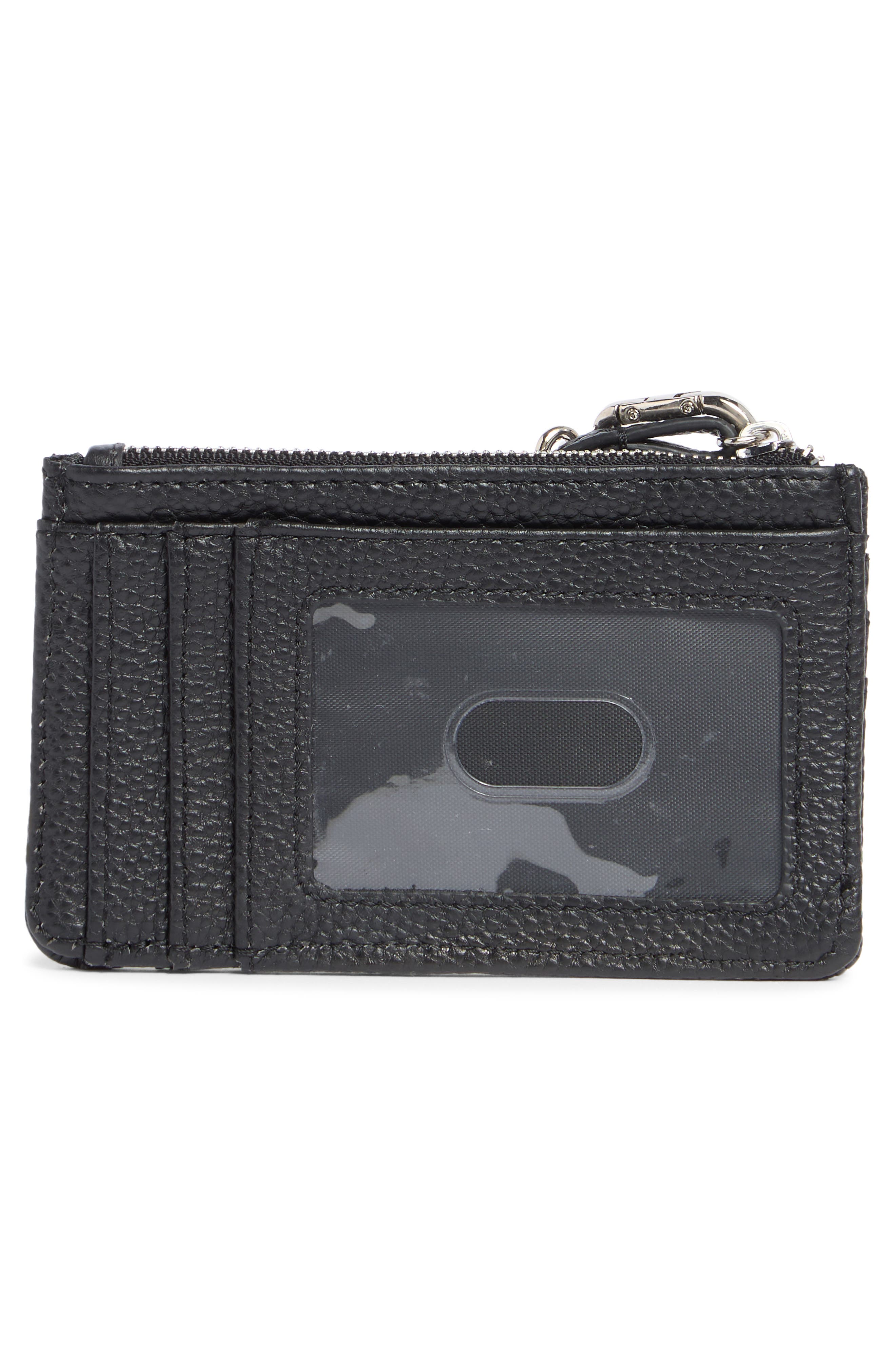 Paris Leather Card Case, Alternate, color, BLACK