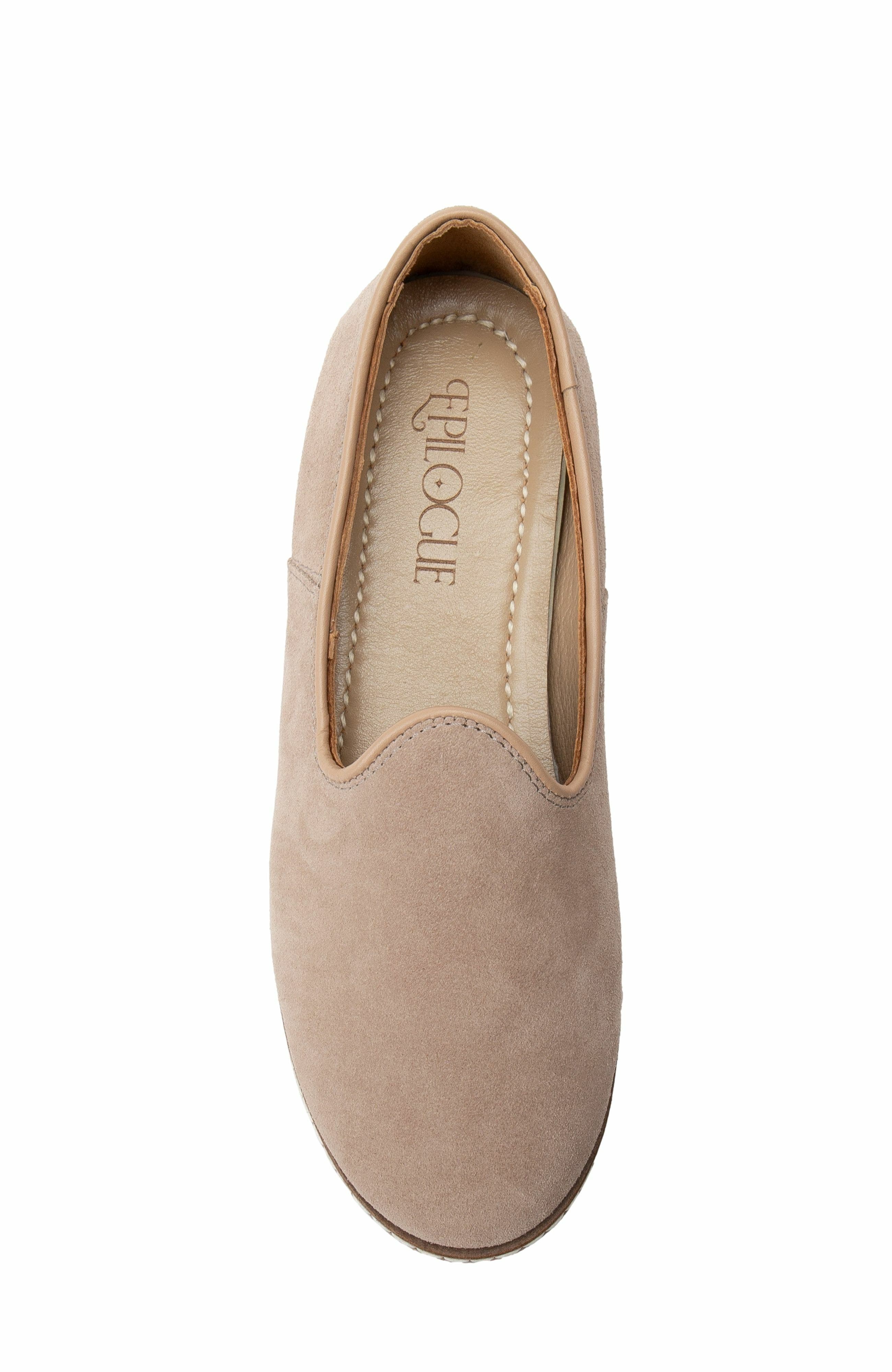 Istanbul Suede Leather Slip On Flats, Alternate, color, Beige Suede Leather