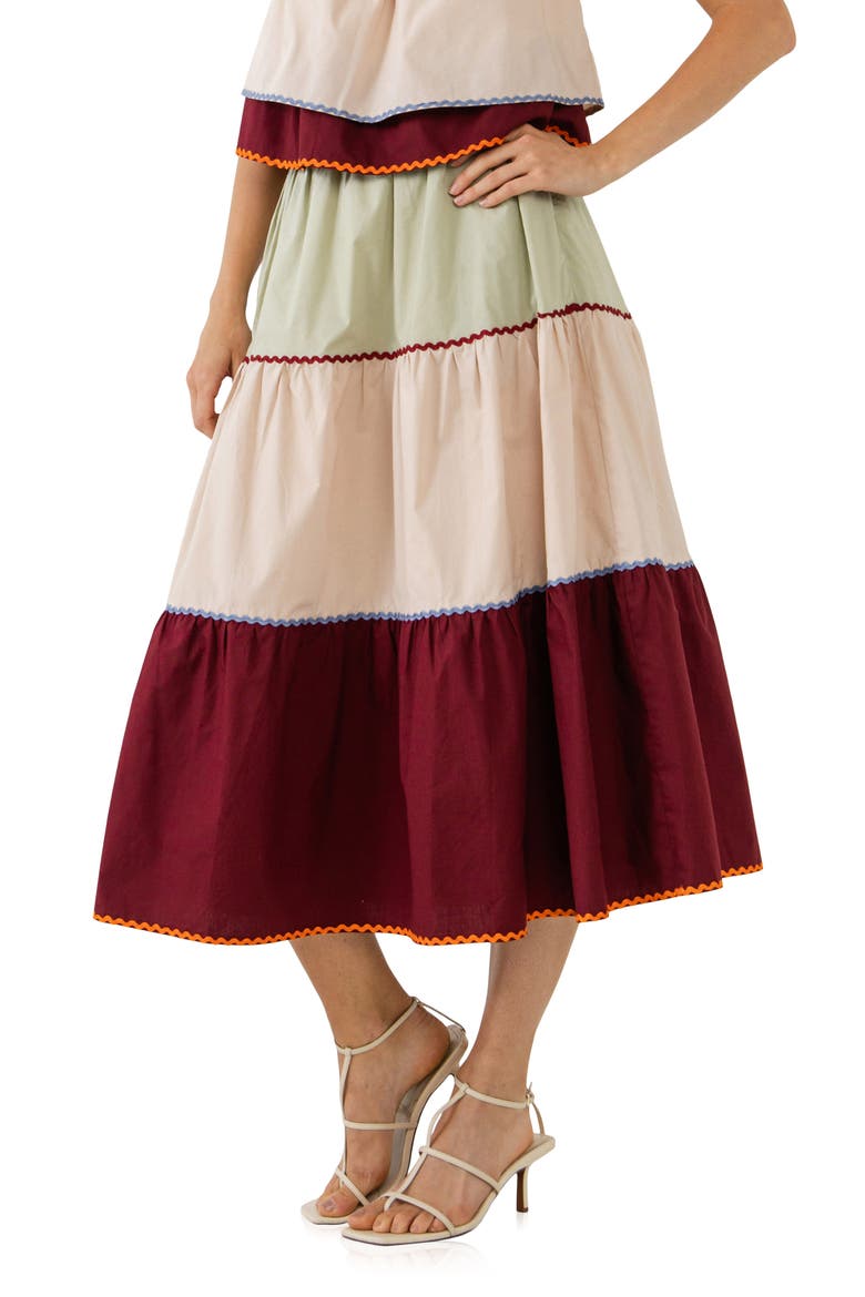 Colorblock Midi Skirt, Alternate, color, MULTI