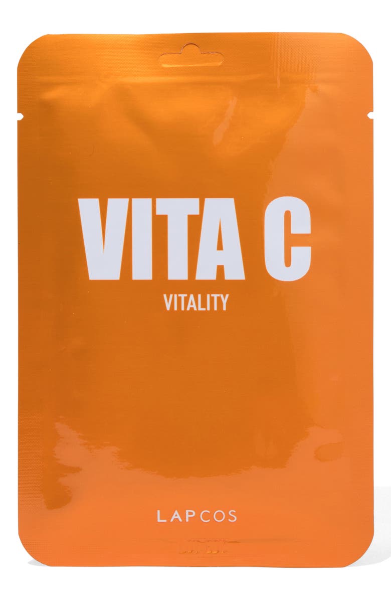 LAPCOS Vitamin C Vitality Sheet Mask, Main, color, Orange