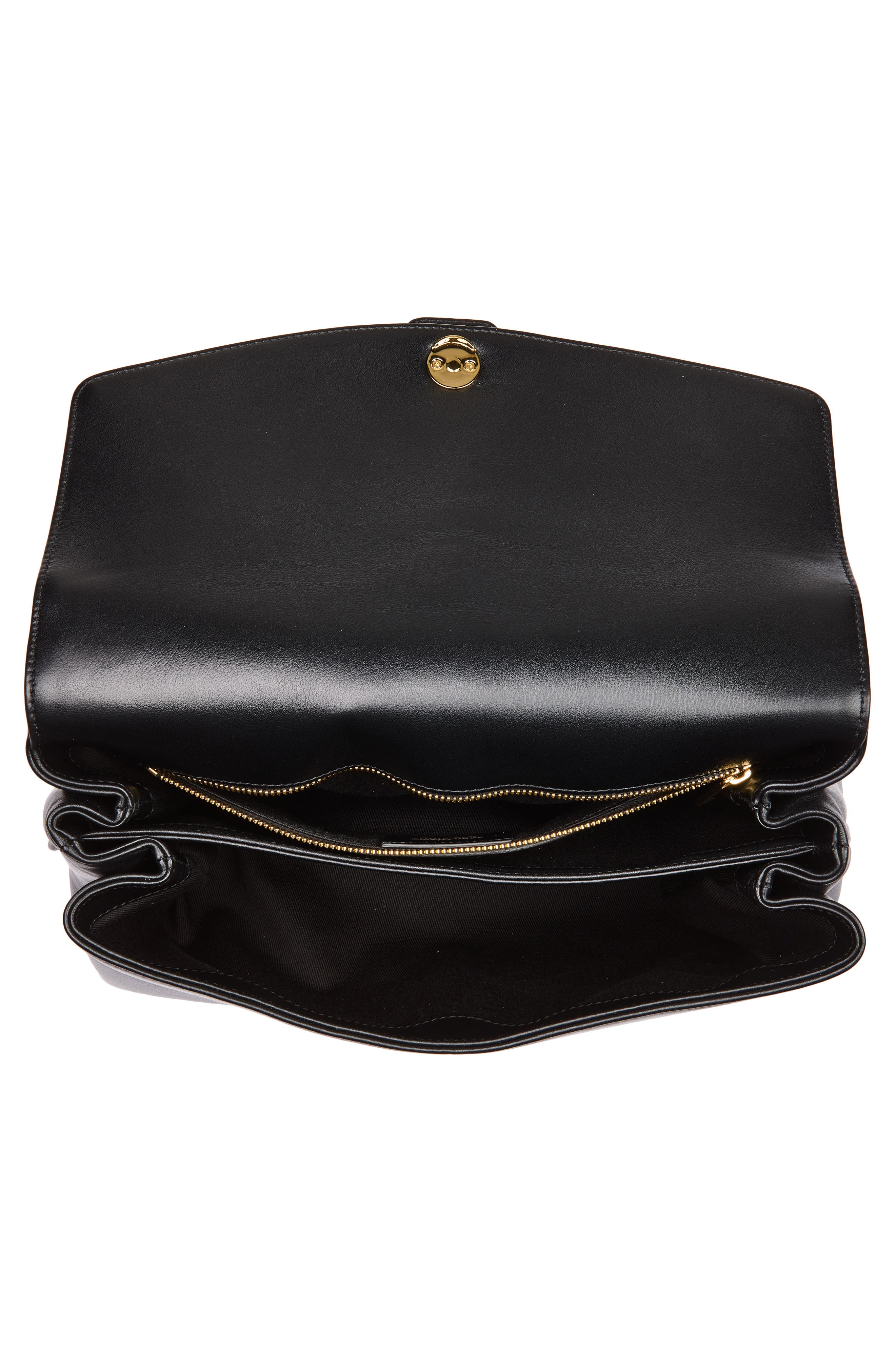 FERRAGAMO Medium Leather Top Handle Bag, Alternate, color, Nero