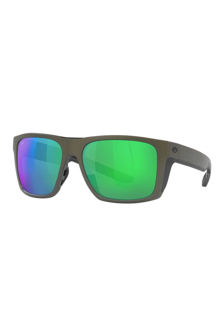 57mm Polarized Square Sunglasses, Alternate, color, MOSS METALLIC/ GREEN MIRROR