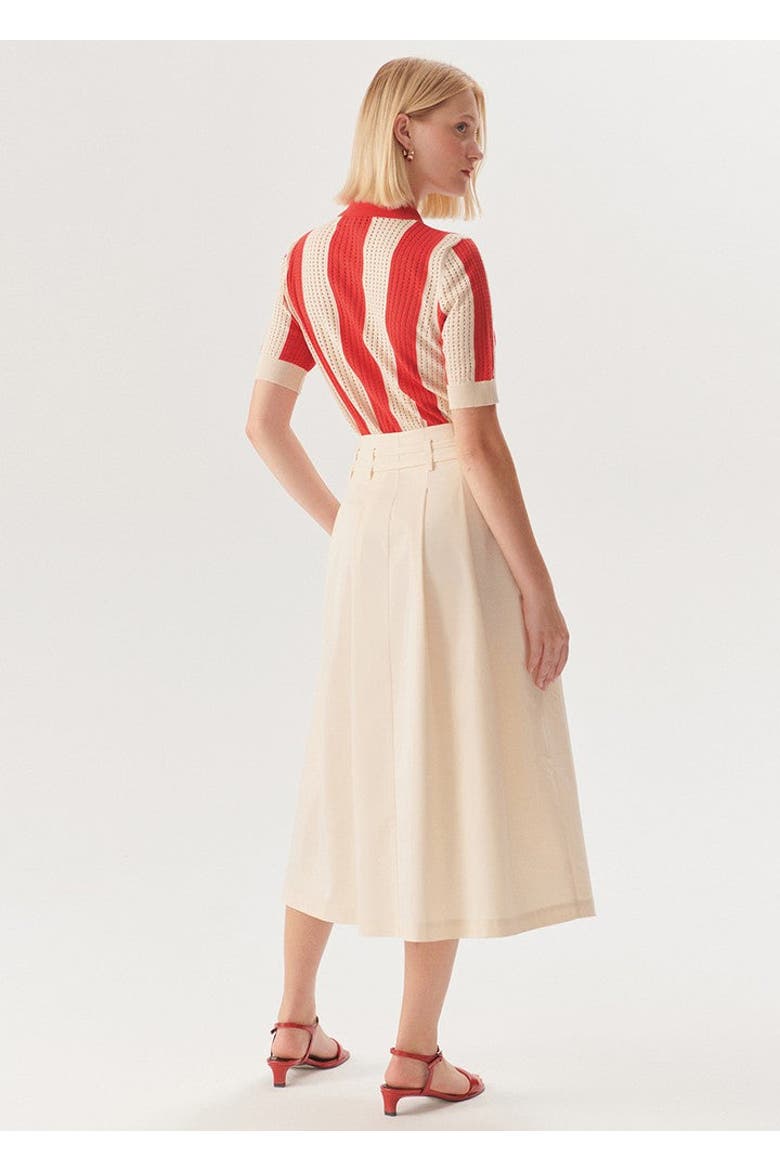 Evelynn Midi Skirt, Alternate, color, Ecru