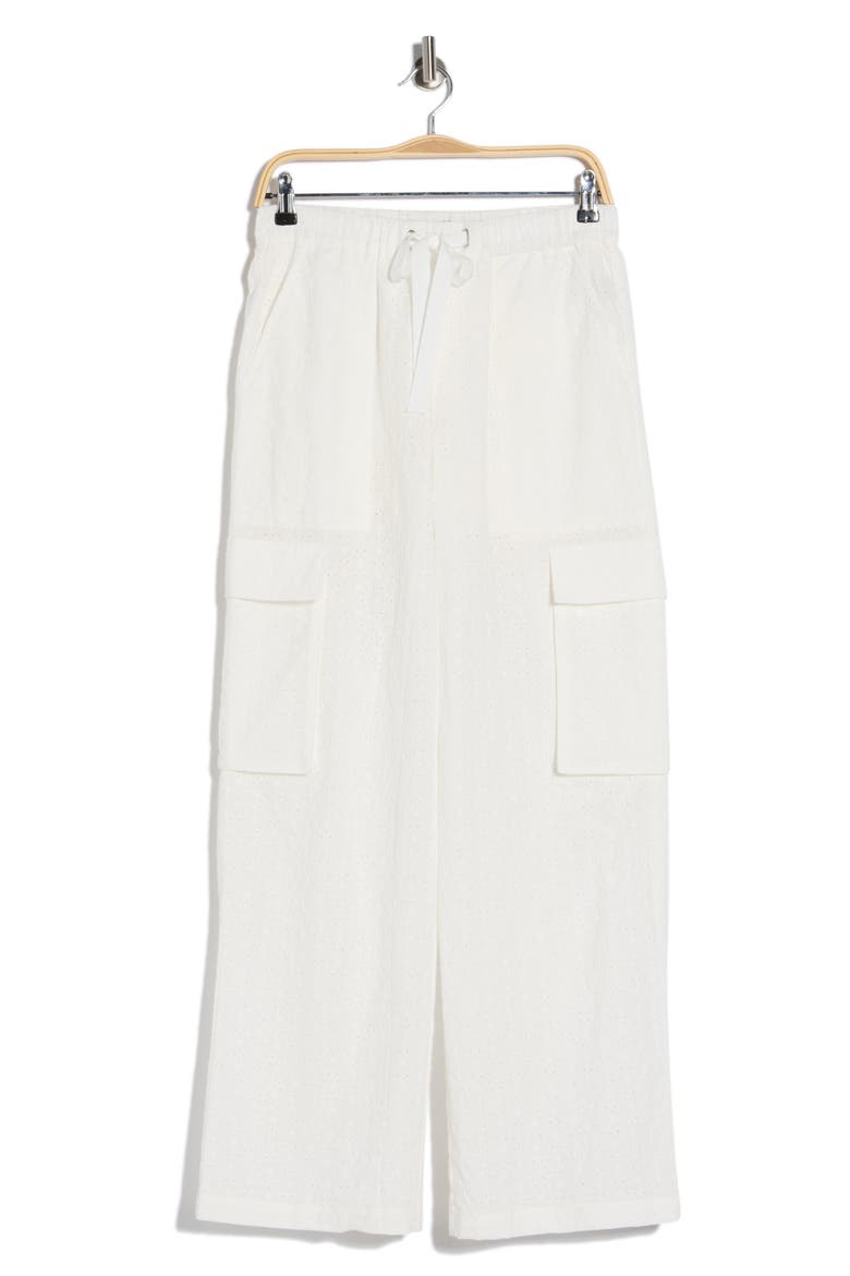 Free Trim Eyelet Cargo Pants, Alternate, color, BLEACHED WHITE