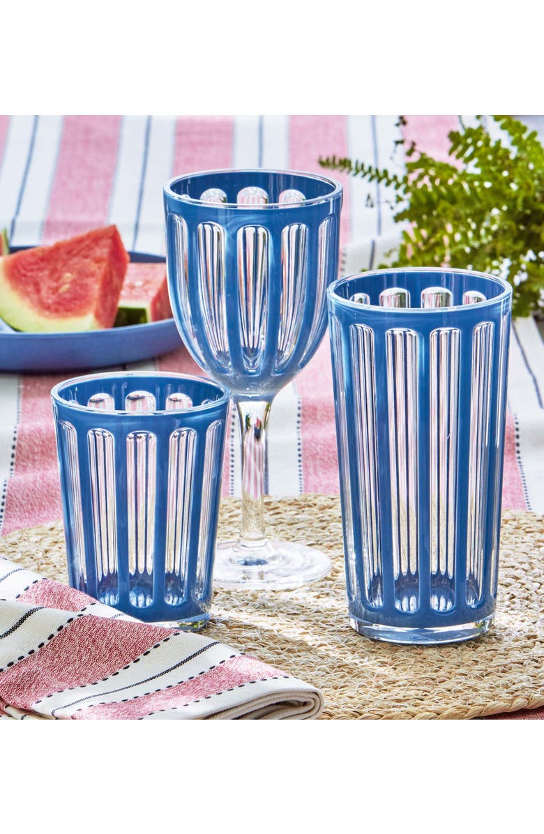 tag Villa Blue Acrylic Double Old Fashion Drinkware 22 oz BPA-Free, Alternate, color, Blue