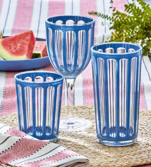 Tag Villa 22 oz Blue Acrylic All Purpose Red White Bpa-free, Dishwasher Safe, Durable Drinkware In Blue