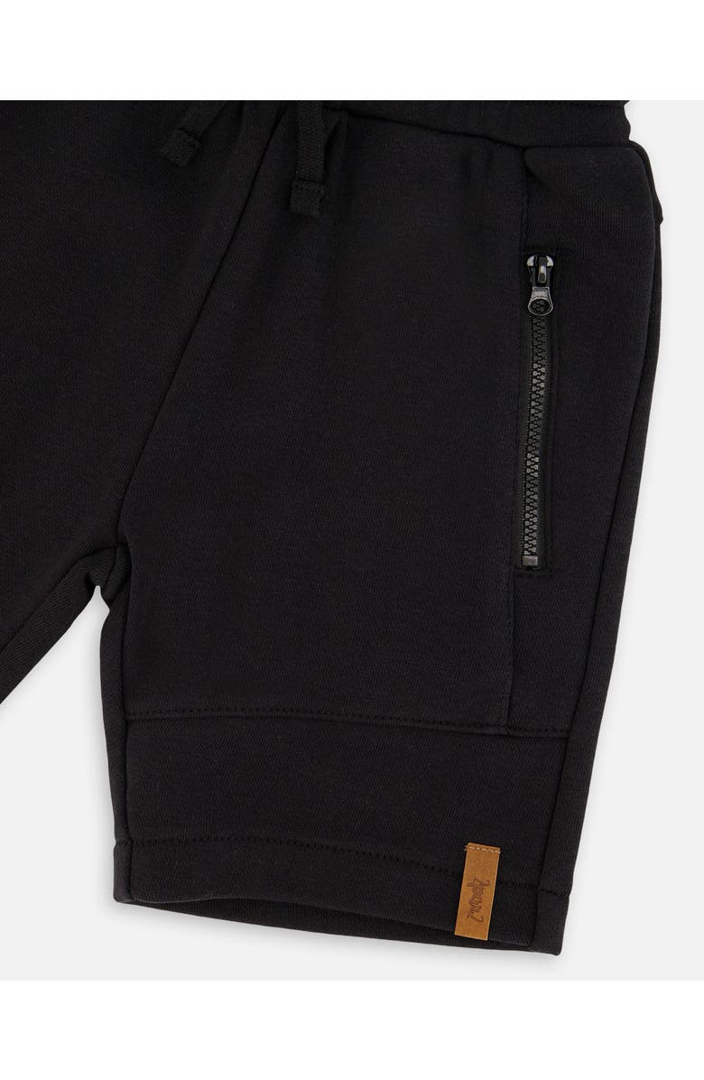 Deux par Deux French Terry Shorts with Cross Seams, Alternate, color, Black