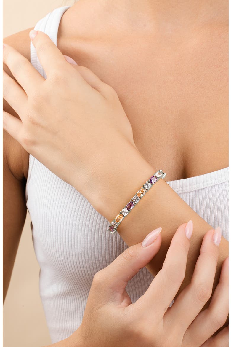 Ophelia Tennis Bracelet, Alternate, color, SILVER
