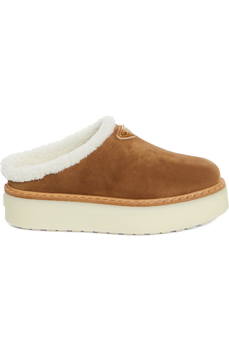 Prada Evolve Genuine Shearling Clog, Alternate, color, Cannella