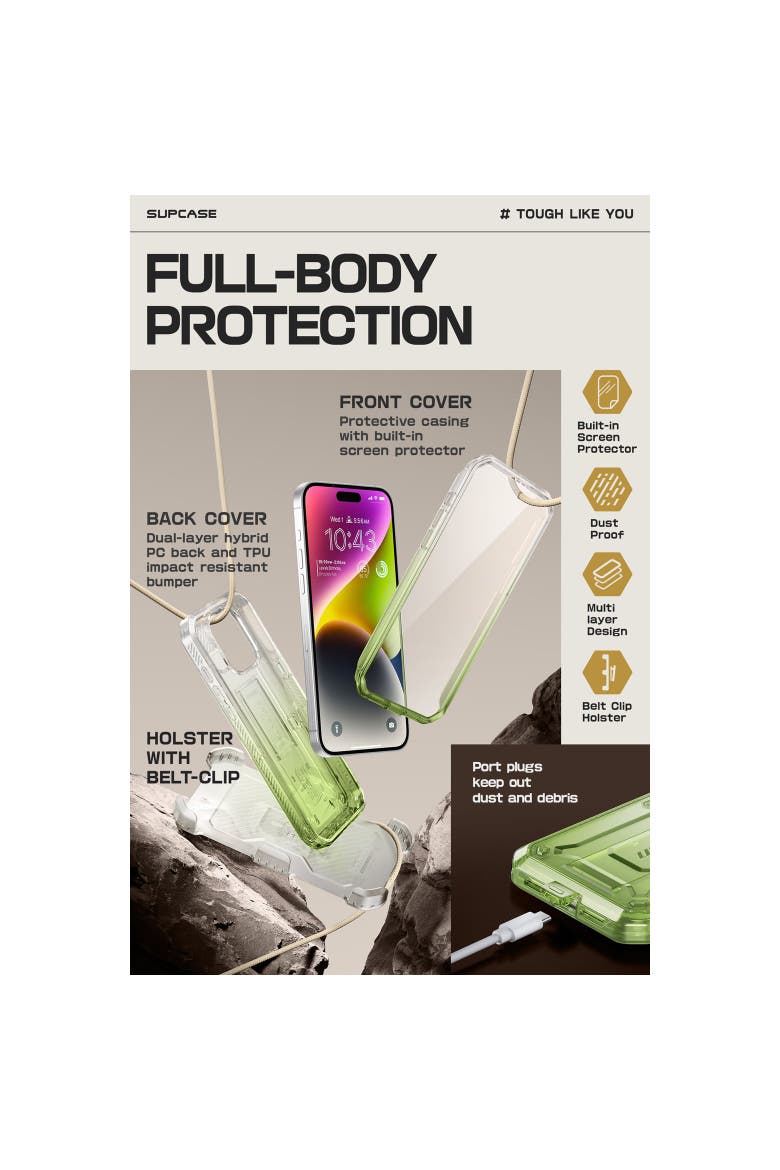 iPhone 15 Pro Max 6.7 inch Unicorn Beetle PRO Rugged Case, Alternate, color, Gradient Green