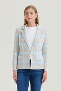 Ming Wang Heritage Plaid Knit Blazer