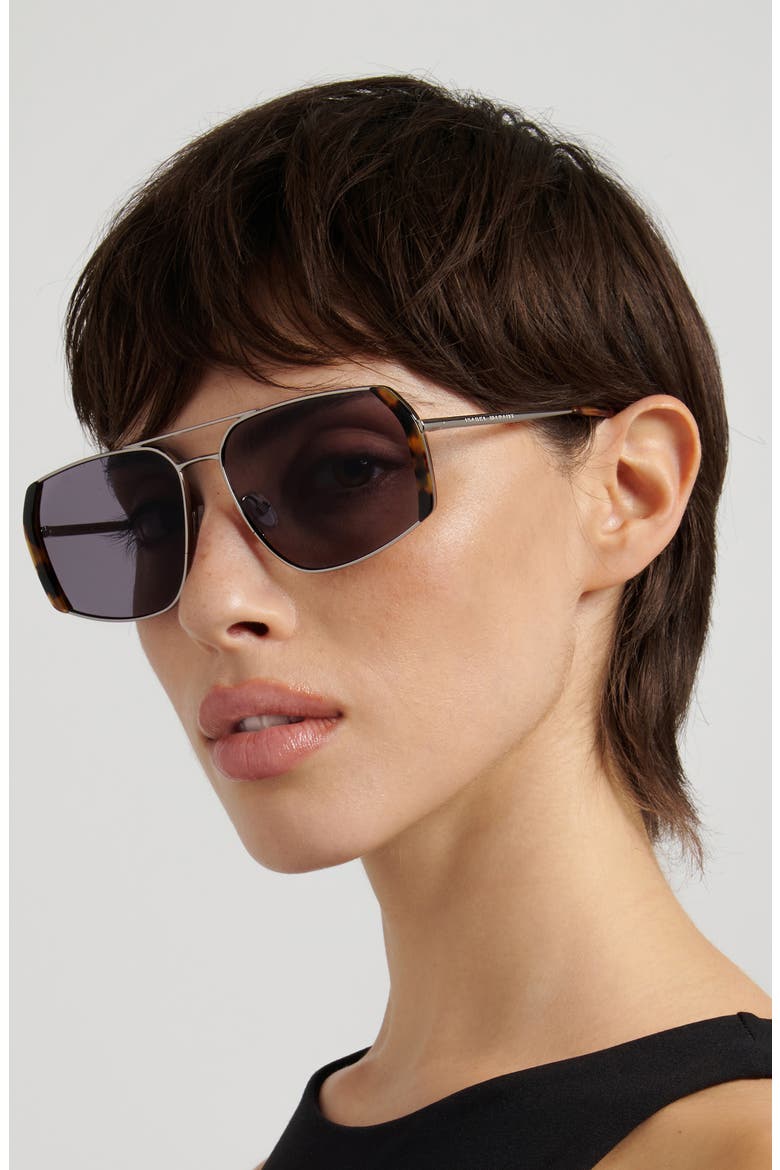 60mm Pilot Sunglasses, Alternate, color, HAVANA RUTHENIUM/ VIOLET