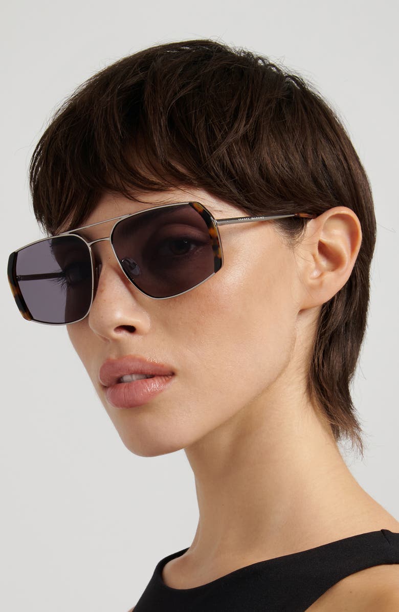 Isabel Marant 60mm Pilot Sunglasses, Alternate, color, Havana Ruthenium/ Violet
