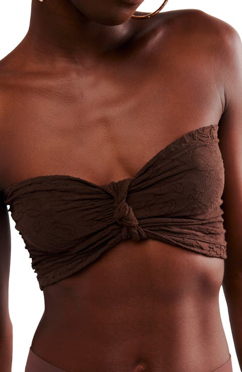 Floral Frills Knotted Bandeau Bra