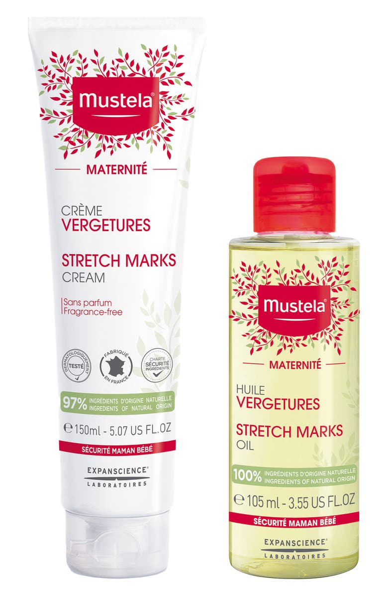 Mustela<sup>®</sup> Stretch Marks Cream & Stretch Marks Oil Duo, Main, color, White
