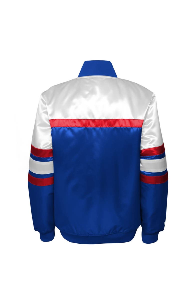 Mitchell & Ness Youth Mitchell & Ness Blue New York Rangers Satin Raglan Full-Snap Jacket, Alternate, color, Blue