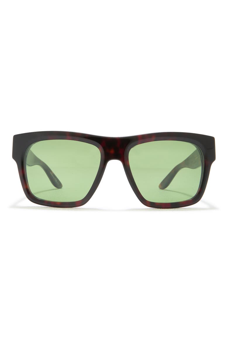 54mm Square Sunglasses, Main, color, HAVANA / GREEN