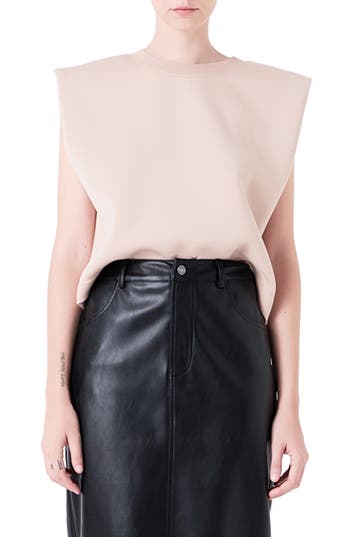 Grey Lab Soft Basic Top In Taupe