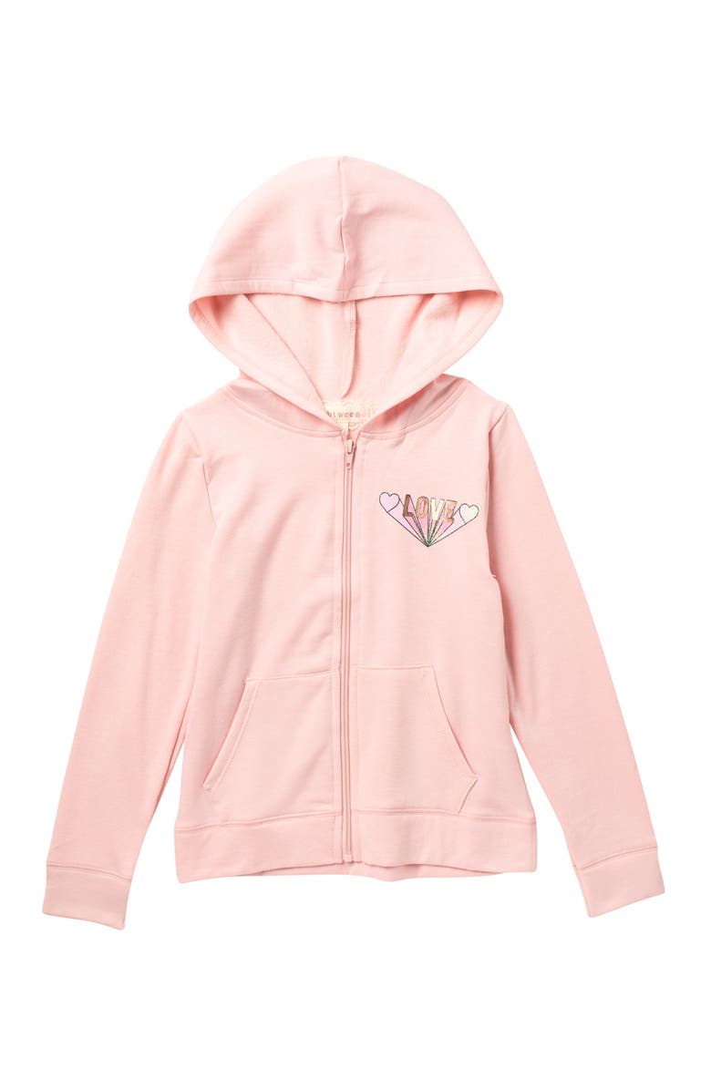 BTWEEN Love Print Full Zip Hoodie, Main, color, 