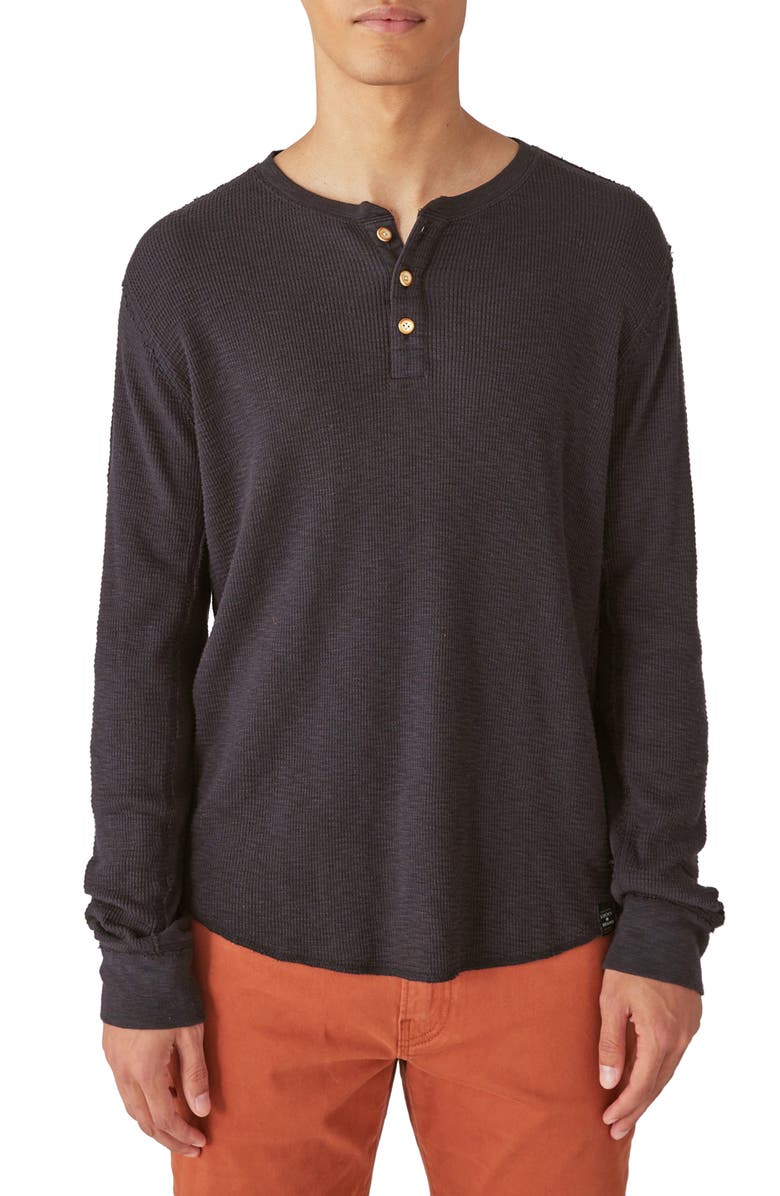 Lucky Brand Garment Dye Thermal Long Sleeve Henley, Main, color, 