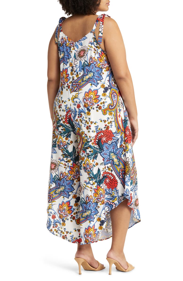 Vince Camuto Paisley Tie Shoulder Wide Leg Jumpsuit, Alternate, color, 