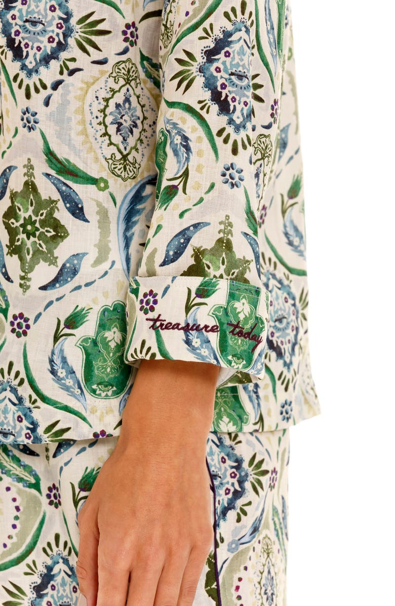 The Lazy Poet Emma Hamsa Blessing Linen Pajamas, Alternate, color, 